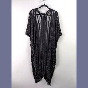 Vince Camuto One Size Black Velour Sweater Poncho